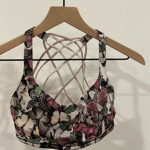 Lululemon Free to be Wild butterfly print sports bra